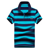DARPHINKASA Polo Shirt Men Cotton Short-sleeved Men Fashion Stripes Polo Men Embroidery Polo Casual Men Short-sleeved